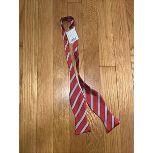 G. J. Cahn 100% Silk Striped Self Tie Adjustable Bow Tie Handmade RED GJ